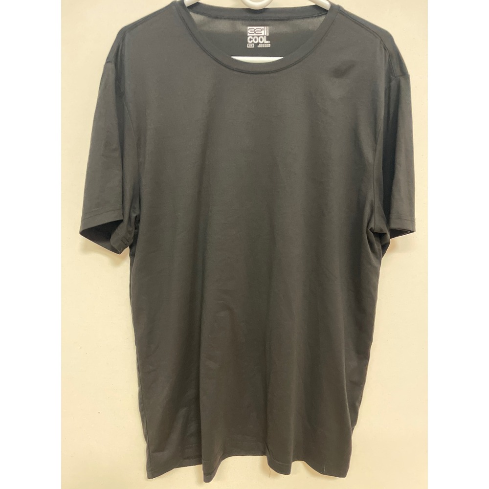 32 Degrees Cool Mens Large Black Short Sleeve Crew Neck Performance T-Shirt
